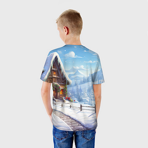 Детская футболка Санта на драконе 2024 / 3D-принт – фото 4