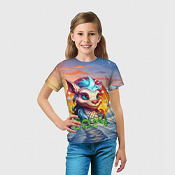 Футболка детская Новогодний дракон 2024, цвет: 3D-принт — фото 2