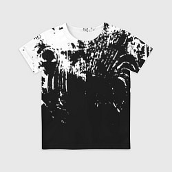 Детская футболка Черно-белый гранж текстуры дерева