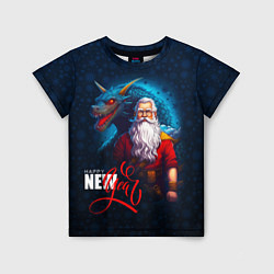 Детская футболка Санта Клаус и дракон