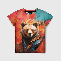 Детская футболка Праздничный медведь