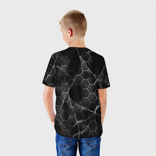 Детская футболка Чёрные соты / 3D-принт – фото 4