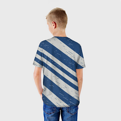 Детская футболка Сине-белый шик / 3D-принт – фото 4