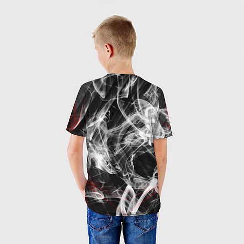 Детская футболка Серый дым узоры / 3D-принт – фото 4