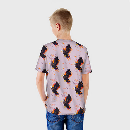 Детская футболка Орел и линии / 3D-принт – фото 4
