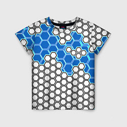 Детская футболка Синяя энерго-броня из шестиугольников