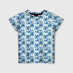 Детская футболка Полевые голубые цветы паттерн