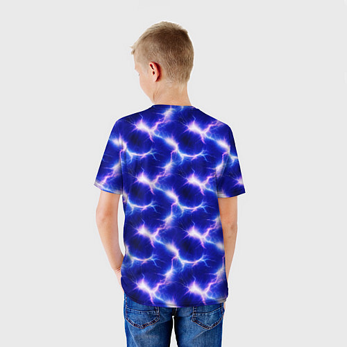 Детская футболка Разряд молний текстура / 3D-принт – фото 4