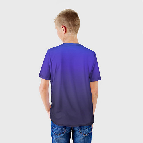 Детская футболка Градиент фиолетово голубой / 3D-принт – фото 4