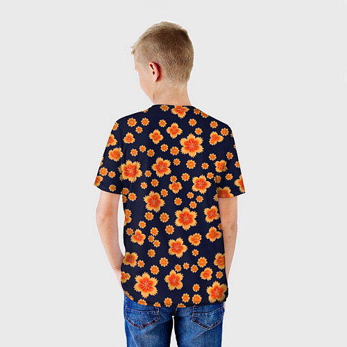 Детская футболка Арт цветочный узор / 3D-принт – фото 4