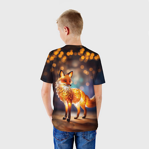 Детская футболка Декоративная оранжевая статуэтка лисы / 3D-принт – фото 4