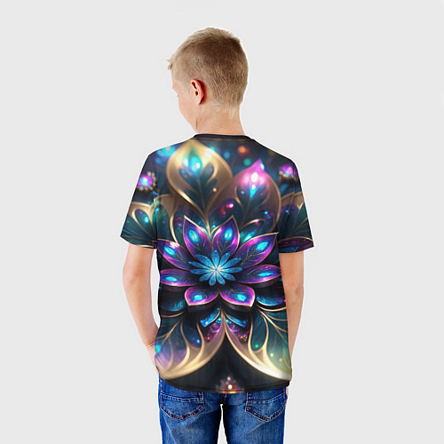 Детская футболка Абстрактный фрактальный цветок / 3D-принт – фото 4