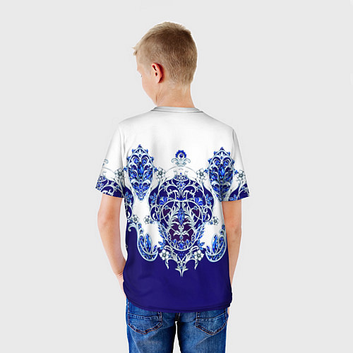 Детская футболка Узор из сапфиров / 3D-принт – фото 4