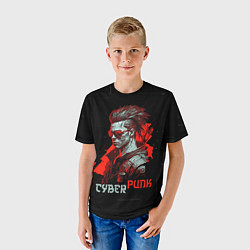 Футболка детская Cyberpunk man, цвет: 3D-принт — фото 2