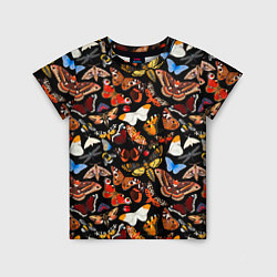 Детская футболка Разноцветные тропические бабочки