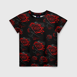 Детская футболка Красные розы цветы