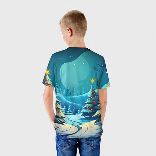 Детская футболка Маленький новогодний милый дракошка 2024 / 3D-принт – фото 4