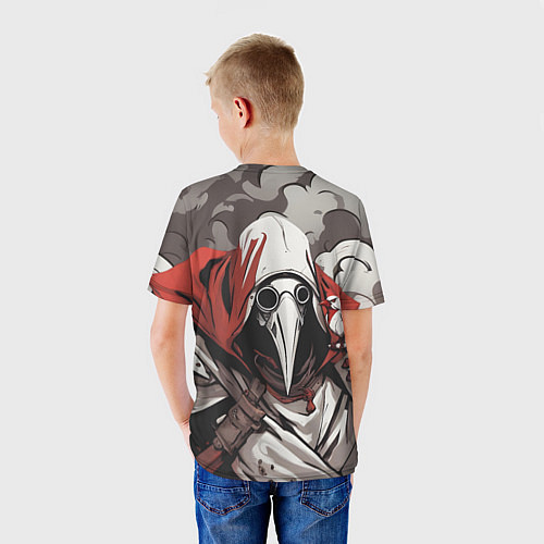 Детская футболка Чумной доктор и птица / 3D-принт – фото 4