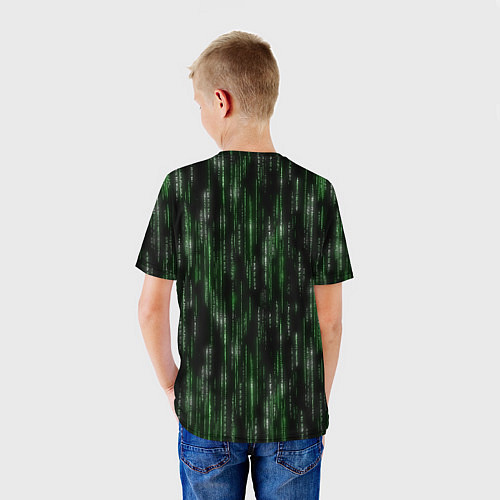 Детская футболка Матричный паттерн / 3D-принт – фото 4