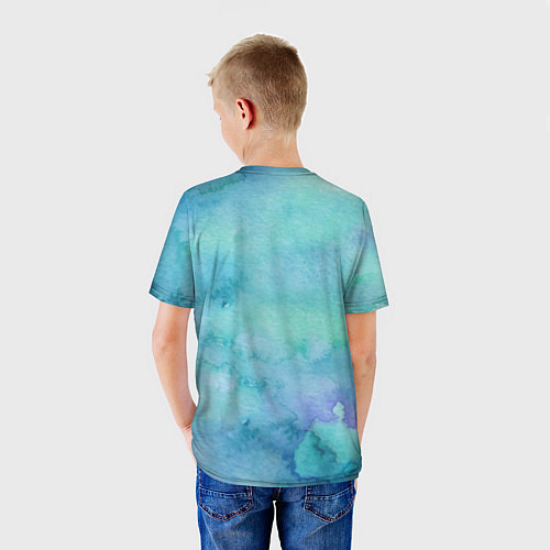 Детская футболка Бирюзовый дракон узор / 3D-принт – фото 4