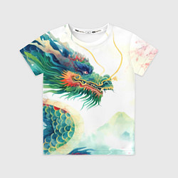 Детская футболка Japanese dragon - watercolor art
