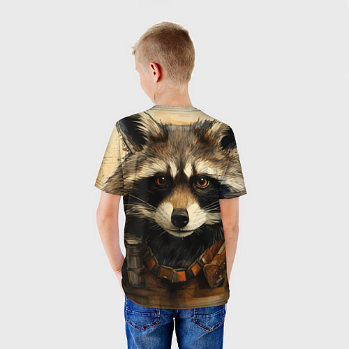 Детская футболка Енот в стиле диаграмм Давинчи / 3D-принт – фото 4
