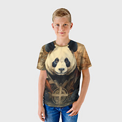 Футболка детская Панда арт-портрет, цвет: 3D-принт — фото 2