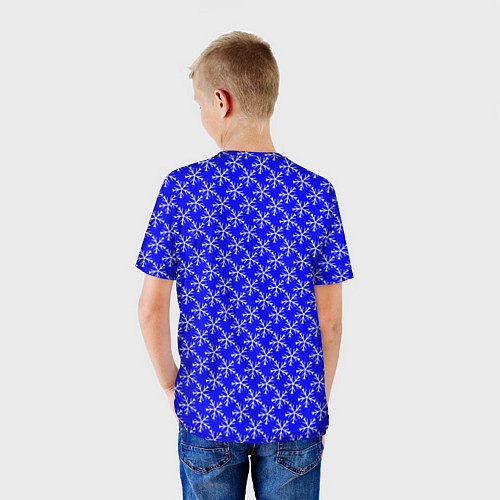 Детская футболка Паттерн снежинки синий / 3D-принт – фото 4