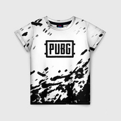 Детская футболка PUBG black color splash game