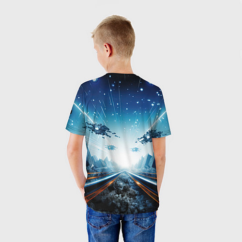 Детская футболка Космическая абстракция / 3D-принт – фото 4