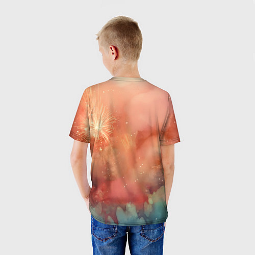 Детская футболка Праздничный дракон с искрами / 3D-принт – фото 4