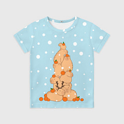 Детская футболка Гора капибара в снегу