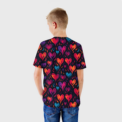 Детская футболка Паттерн с сердцами / 3D-принт – фото 4