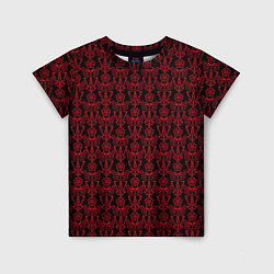 Детская футболка Чёрно-красный узоры