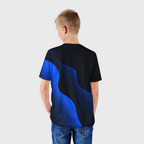 Детская футболка Герб РФ - глубокий синий / 3D-принт – фото 4