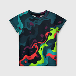 Детская футболка Яркий кислотный абстрактный камуфляж