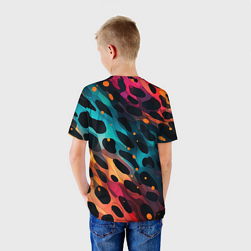 Детская футболка Разноцветный леопардовый паттерн / 3D-принт – фото 4