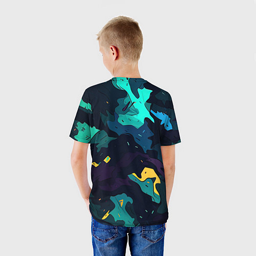 Детская футболка Акватический камуфляж / 3D-принт – фото 4