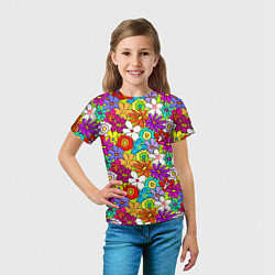 Футболка детская Floral multicolour, цвет: 3D-принт — фото 2