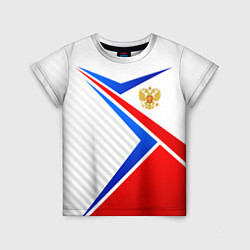 Детская футболка Герб РФ - классические цвета флага