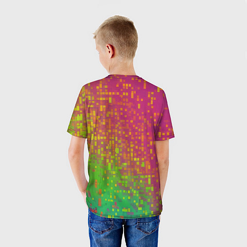 Детская футболка Разноцветные пиксели / 3D-принт – фото 4