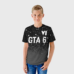 Футболка детская GTA 6 glitch на темном фоне посередине, цвет: 3D-принт — фото 2