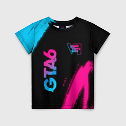 Детская футболка GTA6 - neon gradient вертикально