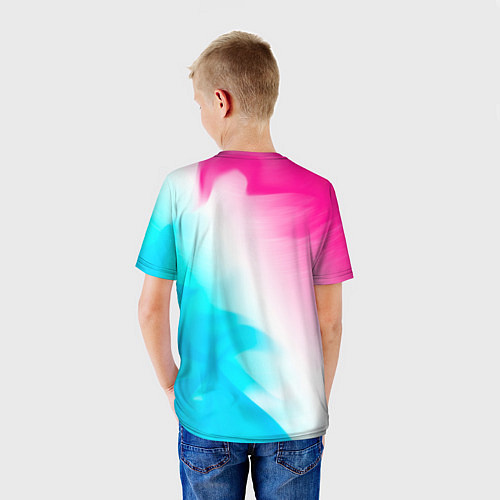Детская футболка GTA 6 neon gradient style вертикально / 3D-принт – фото 4