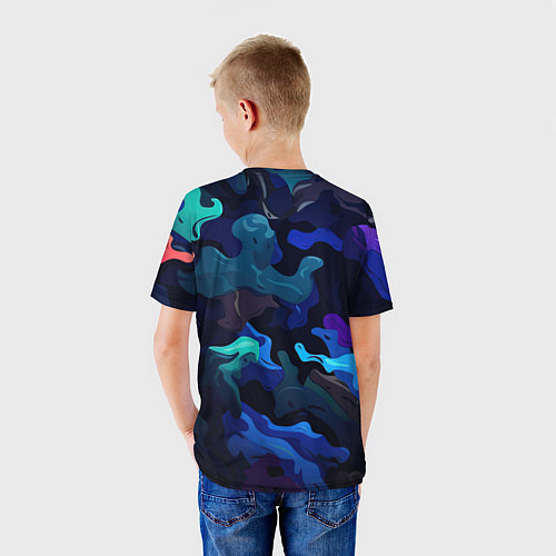 Детская футболка Камуфляж из разноцветных красок / 3D-принт – фото 4