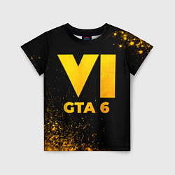 Детская футболка GTA 6 - gold gradient