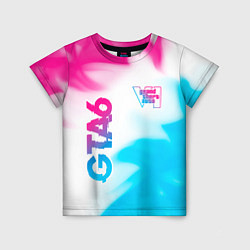 Детская футболка GTA6 neon gradient style вертикально