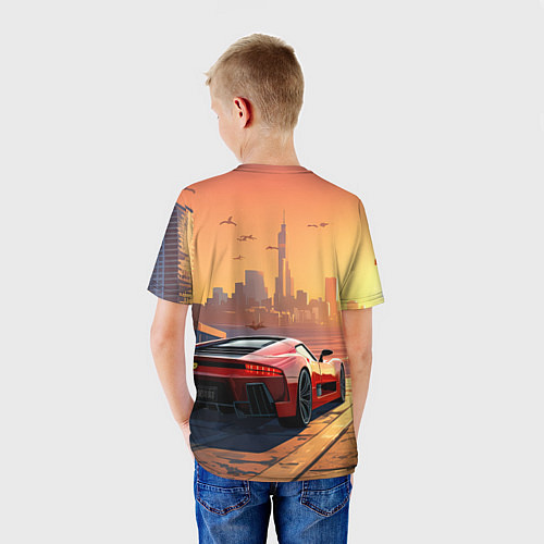 Детская футболка GTA 6 авто вид сзади / 3D-принт – фото 4