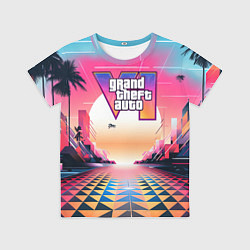 Детская футболка GTA 6 retro abstract logo