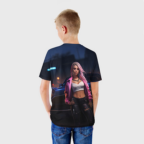 Детская футболка GTA 6 девушка у машины / 3D-принт – фото 4